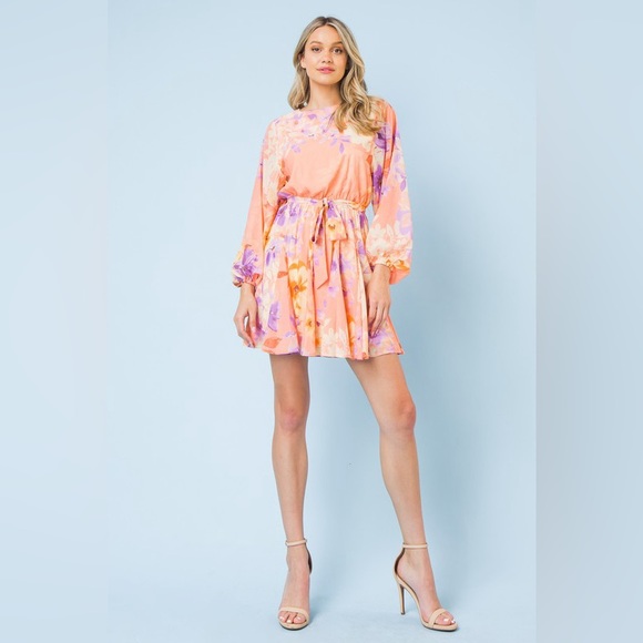 Flying Tomato Floral Peach Dress - Picture 5 of 5